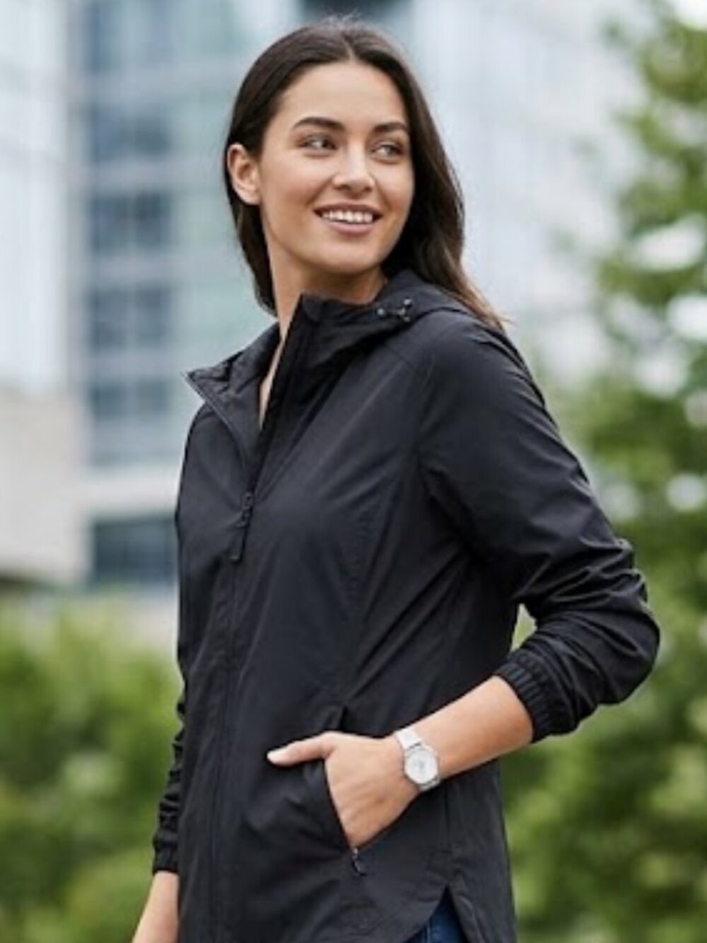 32 degrees Black windbreaker with hood Small